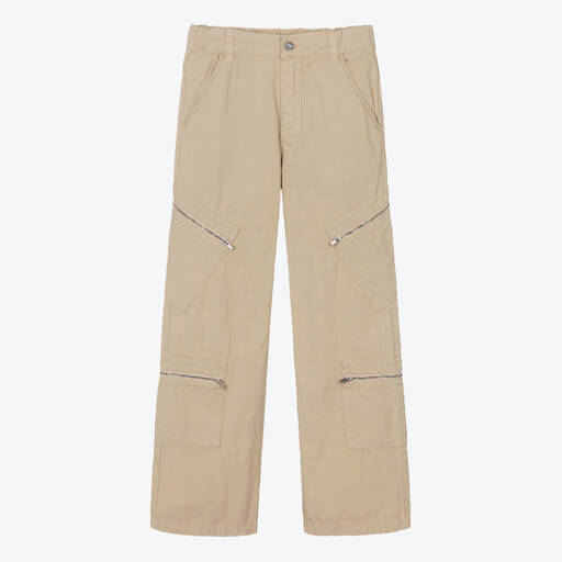 JACQUEMUS-بنطلون كارغو قطن لون بيج تينز | Childrensalon Outlet