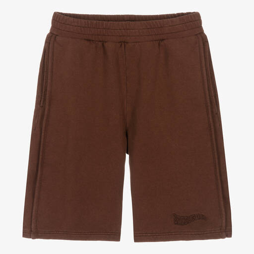 JACQUEMUS-Teen Brown Cotton Jersey Shorts | Childrensalon Outlet