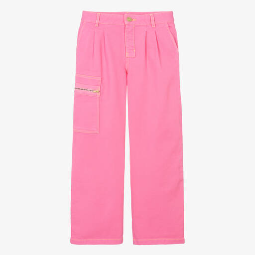 JACQUEMUS-بنطلون قصَّة مستقيمة قطن لون زهري للمراهقات | Childrensalon Outlet