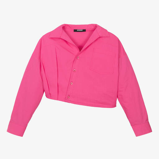 JACQUEMUS-Розовая укороченная хлопковая блузка для девочек-подростков | Childrensalon Outlet