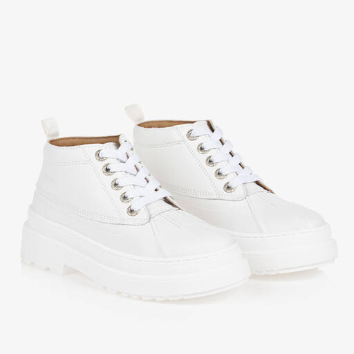 JACQUEMUS-Белые кожаные ботинки на шнуровке для подростков | Childrensalon Outlet