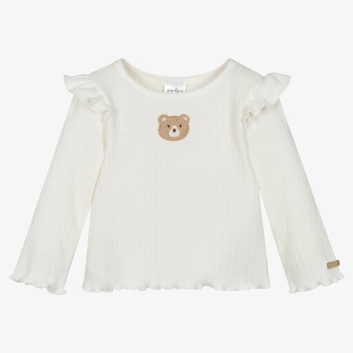 Jamiks-Baby Girls Ivory Bear Top | Childrensalon Outlet