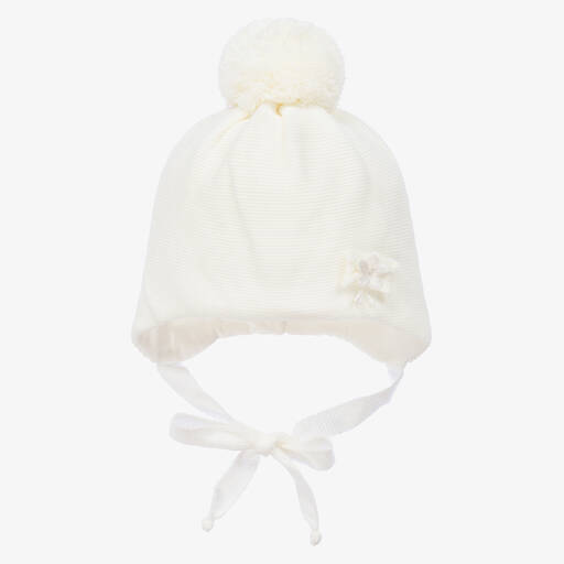 Jamiks-Baby Girls Ivory Knitted Hat | Childrensalon Outlet