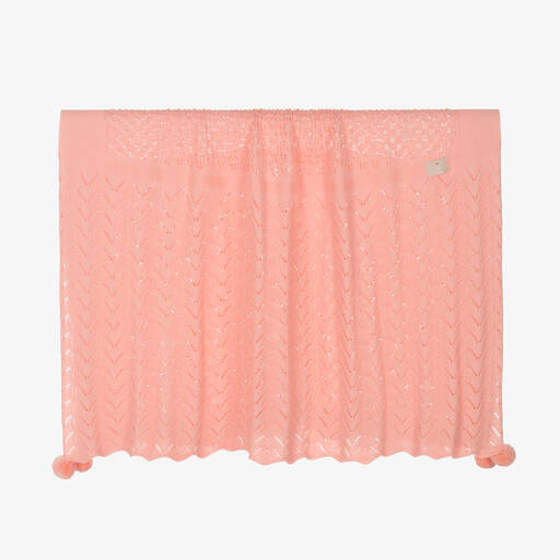 Jamiks-Baby Girls Pink Knitted Blanket (100cm) | Childrensalon Outlet