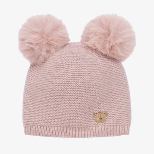 Jamiks-Розовая шерстяная шапка с помпонами | Childrensalon Outlet