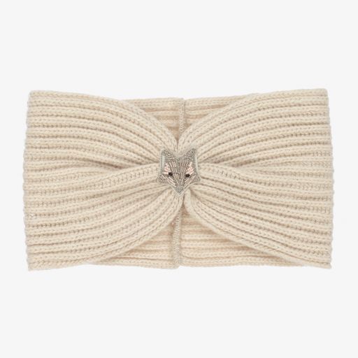 Jamiks-Beige Wool Knitted Headband | Childrensalon Outlet