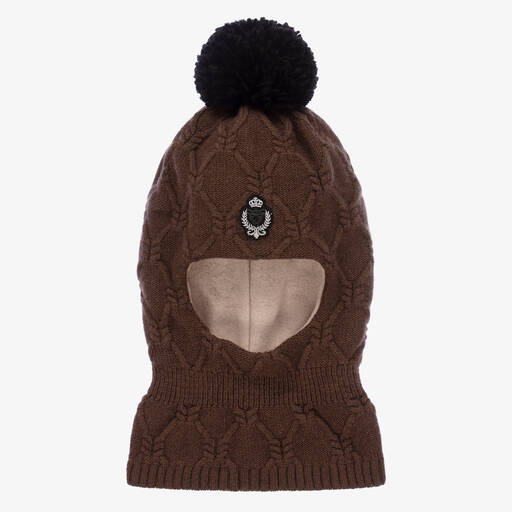 Jamiks-Boys Brown Pom-Pom Balaclava | Childrensalon Outlet