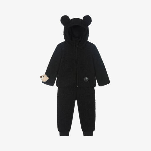 Jamiks-Boys Charcoal Sherpa Fleece Tracksuit | Childrensalon Outlet
