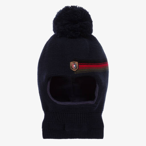 Jamiks-Boys Navy Blue Knitted Pom-Pom Balaclava | Childrensalon Outlet