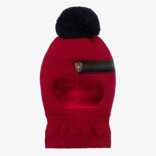 Jamiks-Boys Red Knitted Pom-Pom Balaclava | Childrensalon Outlet