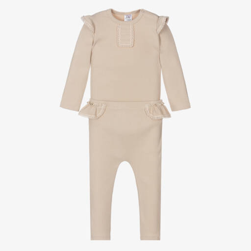 Jamiks-طقم ليقنز وتبان قطن لون بيج | Childrensalon Outlet