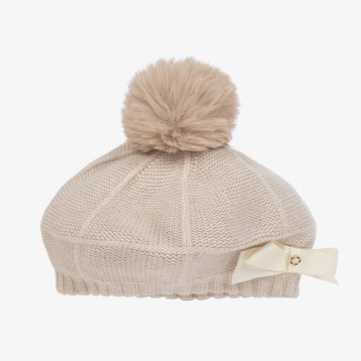 Jamiks-Girls Beige Woollen Cashmere Hat | Childrensalon Outlet