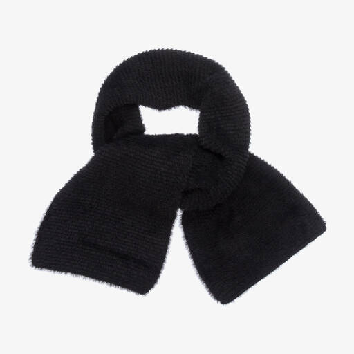 Jamiks-Girls Black Fluffy-Knit Scarf (132cm) | Childrensalon Outlet