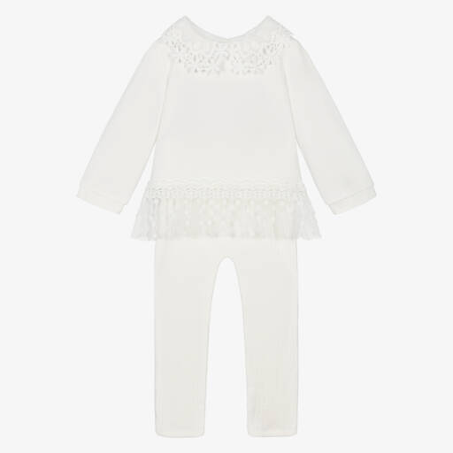 Jamiks-Кремовый комплект с кружевом для девочек | Childrensalon Outlet