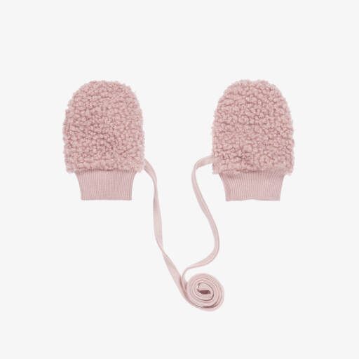 Jamiks-Girls Dusky Pink Bouclé Mittens | Childrensalon Outlet