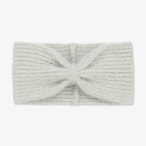 Jamiks-Girls Grey Fluffy Knit Bow Headband | Childrensalon Outlet