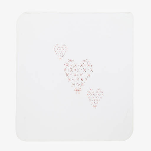 Jamiks-Girls Ivory Floral Heart Swaddle (85cm) | Childrensalon Outlet