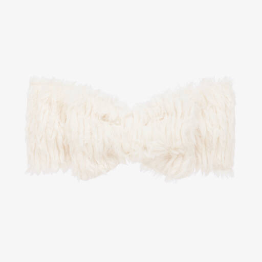 Jamiks-Girls Ivory Fluffy Bow Hairband | Childrensalon Outlet