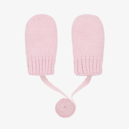 Jamiks-Girls Pale Pink Cashmere Knit Mittens | Childrensalon Outlet