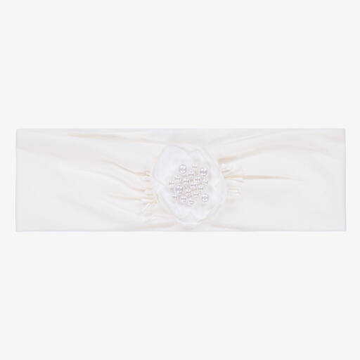 Jamiks-Белая повязка на голову с цветком из жемчужин | Childrensalon Outlet