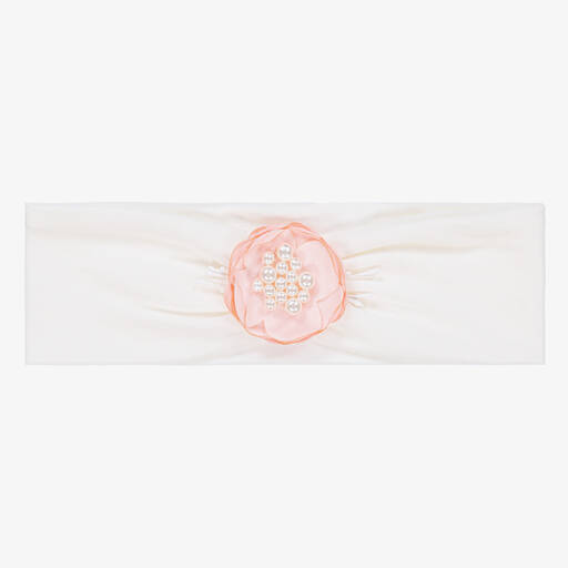 Jamiks-Белая повязка на голову с розовым цветком | Childrensalon Outlet