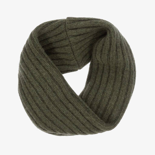 Jamiks-Green Merino Wool Knitted Snood | Childrensalon Outlet