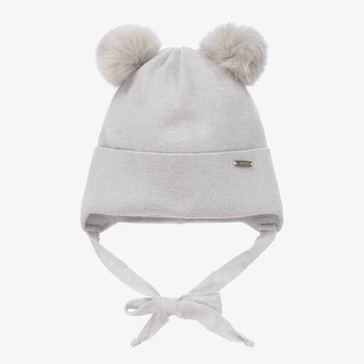 Jamiks-Grey Pom-Pom Baby Hat | Childrensalon Outlet