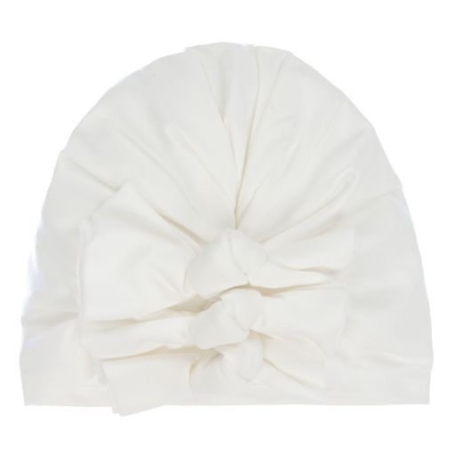 Jamiks-Elfenbeinfarbener Baumwolljersey-Turban | Childrensalon Outlet