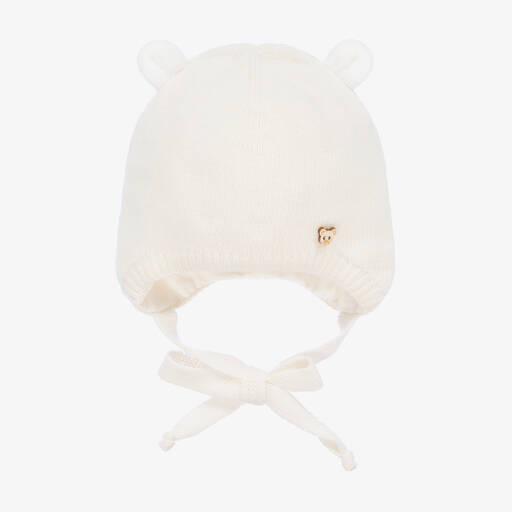 Jamiks-Ivory Knitted Ears Baby Hat | Childrensalon Outlet