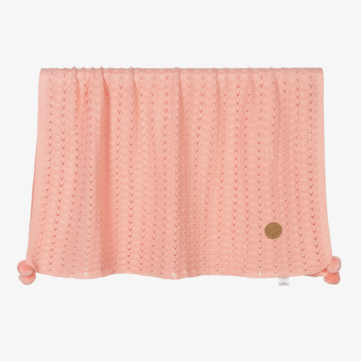 Jamiks-Розовое трикотажное одеяло (100см) | Childrensalon Outlet