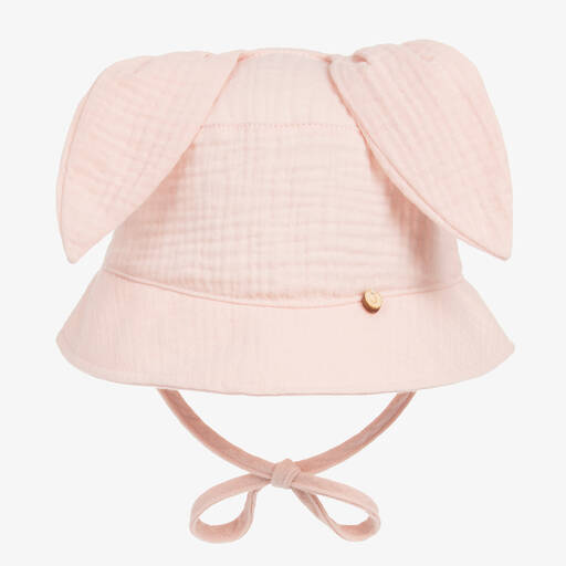 Jamiks-Pink Organic Cotton Bunny Ears Hat | Childrensalon Outlet