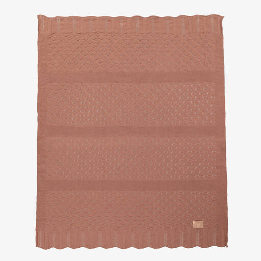 Jamiks-Pink Wool Knitted Blanket (100cm) | Childrensalon Outlet
