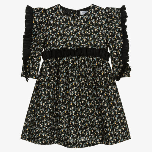 Jessie and James London-Girls Black Floral Dress | Childrensalon Outlet