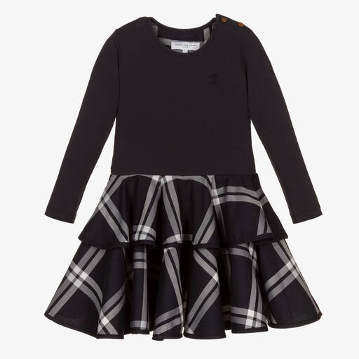 Jessie and James London-Girls Blue Check Dress | Childrensalon Outlet