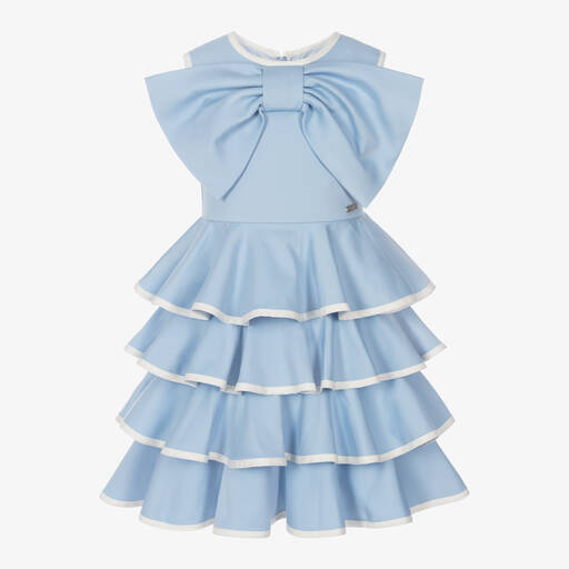 Jessie and James London-فستان قطن وفيسكوز تويل لون أزرق | Childrensalon Outlet