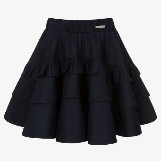 Jessie and James London-Girls Navy Blue Cotton Skirt | Childrensalon Outlet