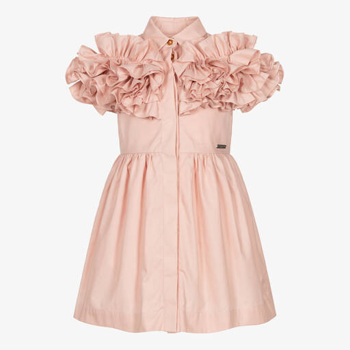 Jessie and James London-Girls Pink Cotton Ruffles Dress | Childrensalon Outlet
