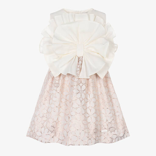 Jessie and James London-Girls Pink Floral Bow Dress | Childrensalon Outlet