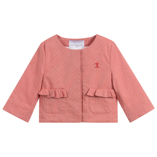 Jessie and James London-Girls Red Cotton Jacket | Childrensalon Outlet