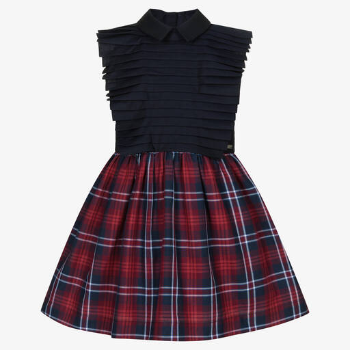 Jessie and James London-Navy Blue & Tartan Dress | Childrensalon Outlet