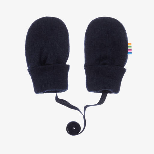 Joha-Blue Merino Wool Baby Mittens | Childrensalon Outlet
