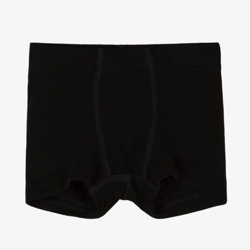 Joha-Boys Black Merino Wool & Silk Boxers | Childrensalon Outlet
