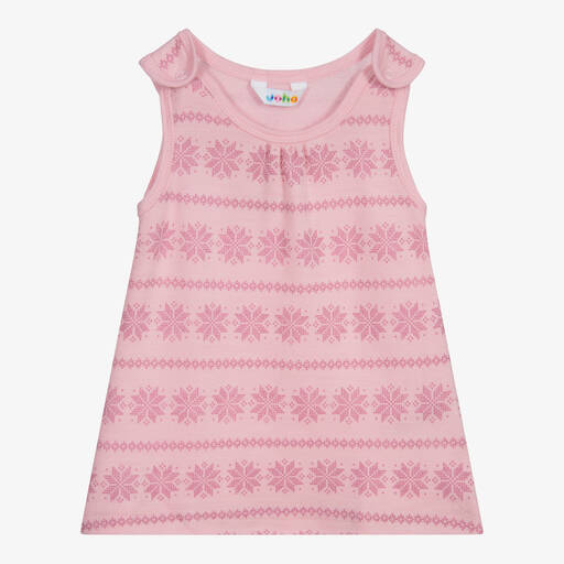 Joha-Pink Wool Baby Pinafore Dress | Childrensalon Outlet