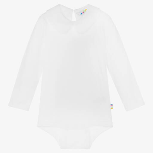 Joha-Soft White Cotton Baby Bodysuit | Childrensalon Outlet