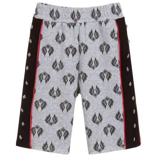 John Richmond JR-Boys Grey Cotton Jersey Shorts | Childrensalon Outlet