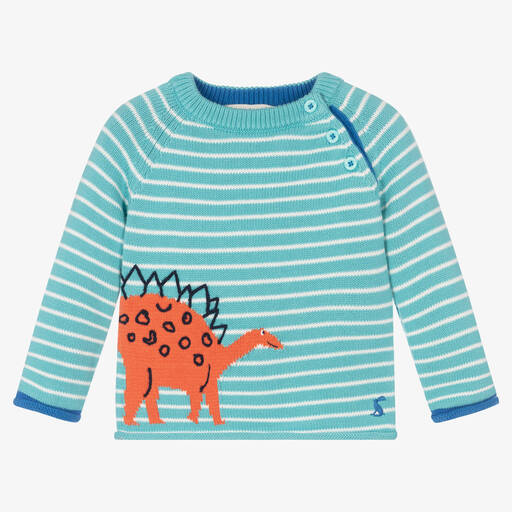 Joules-Baby Boys Blue Dino Jumper | Childrensalon Outlet