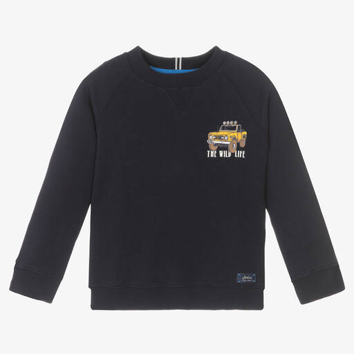 Joules-Boys Blue Car Sweatshirt | Childrensalon Outlet