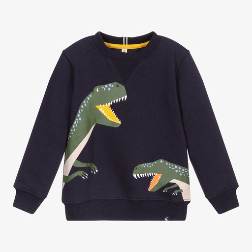 Joules-Boys Blue Dinosaur Sweatshirt | Childrensalon Outlet