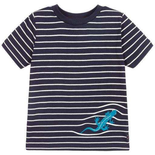 Joules-تيشيرت قطن جيرسي مقلم لون كحلي للأولاد | Childrensalon Outlet