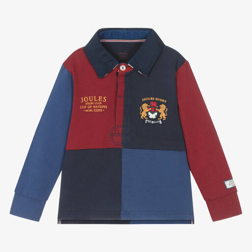 Joules-توب رغبي قطن بيكيه بألوان بلوك للأولاد | Childrensalon Outlet